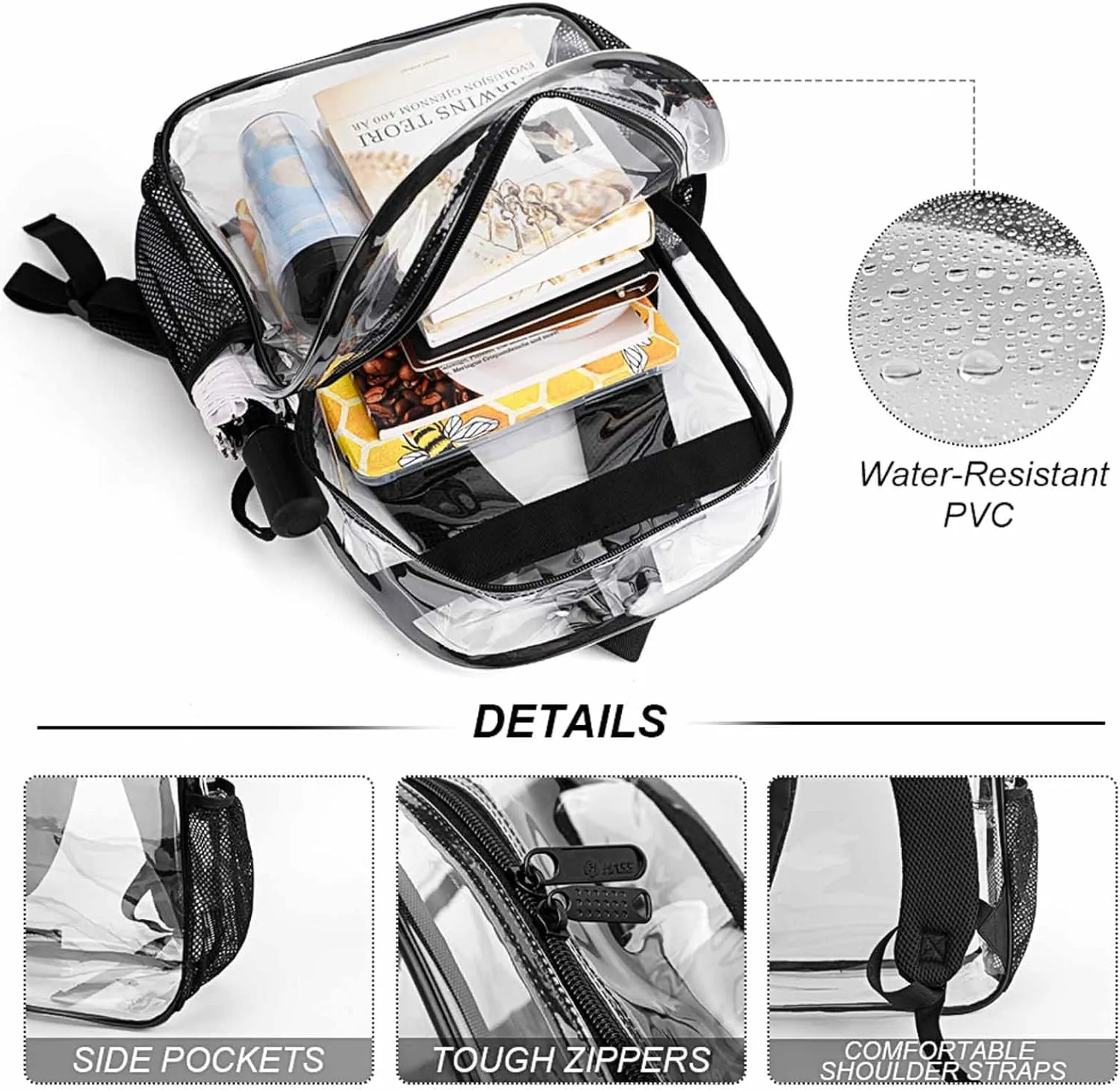 Lightweight Backpack for Gym Travel Bicycle - Big Capacity Multipurpose Transparent Carry On Bag, Funny Galaxy Space Dog Travel Hiking Bag & Day Pack