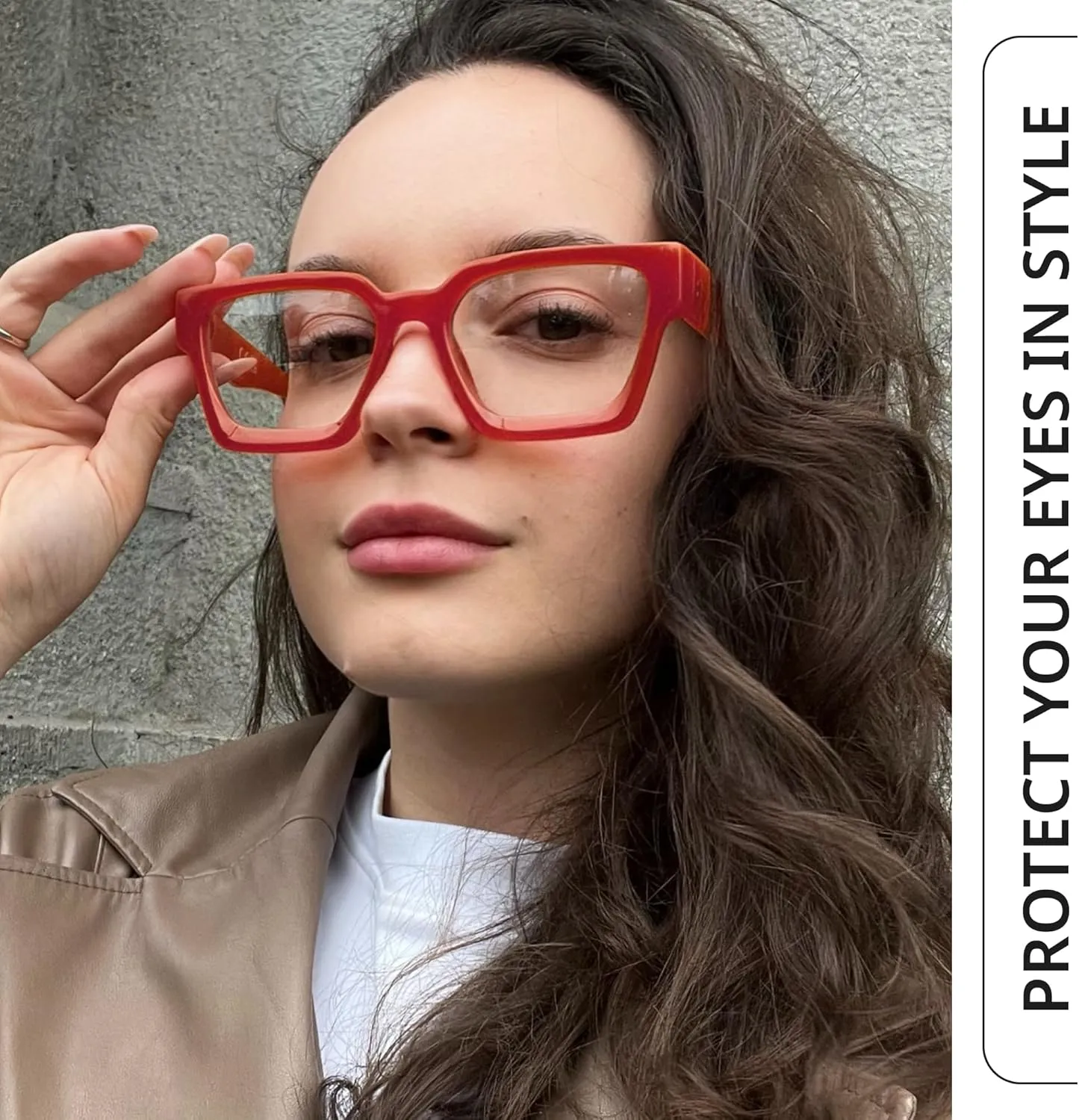 livho Oversized 99% Blue Light Glasses for Woman - Rectangle Fashion Glasses for Computer, Chic Preppy Frame - Anti Eyestrain