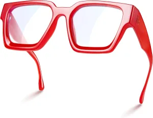 livho Oversized 99% Blue Light Glasses for Woman - Rectangle Fashion Glasses for Computer, Chic Preppy Frame - Anti Eyestrain