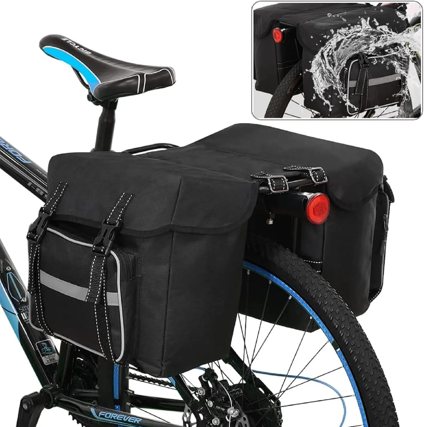 Lixada Bicycle Pannier Bag Waterproof Bike Rear Rack Bag Portable Bike Seat Carrier Bag Road Bike Storage Bag
