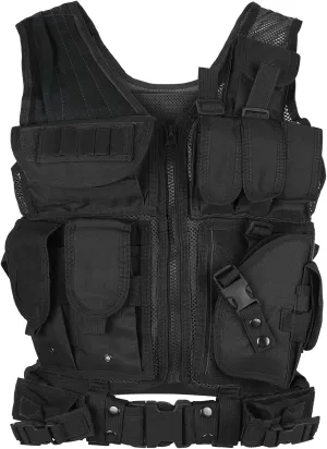 Lixada Tactical Vest Lightweight Breathable Polyester Sports Vest Outdoor Training Vest Adjustable for Adults