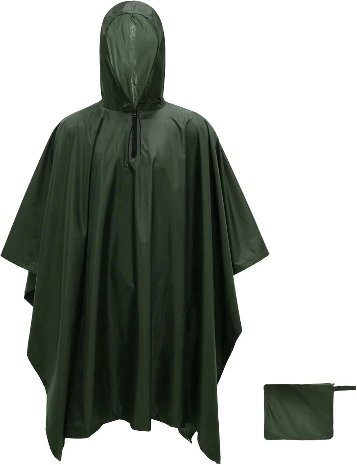 LOOGU Camo Rain Poncho with Hood Waterproof Lightweight Raincoat Rain Gear Men Women Outdoor Camping Hunting Hiking Fishing