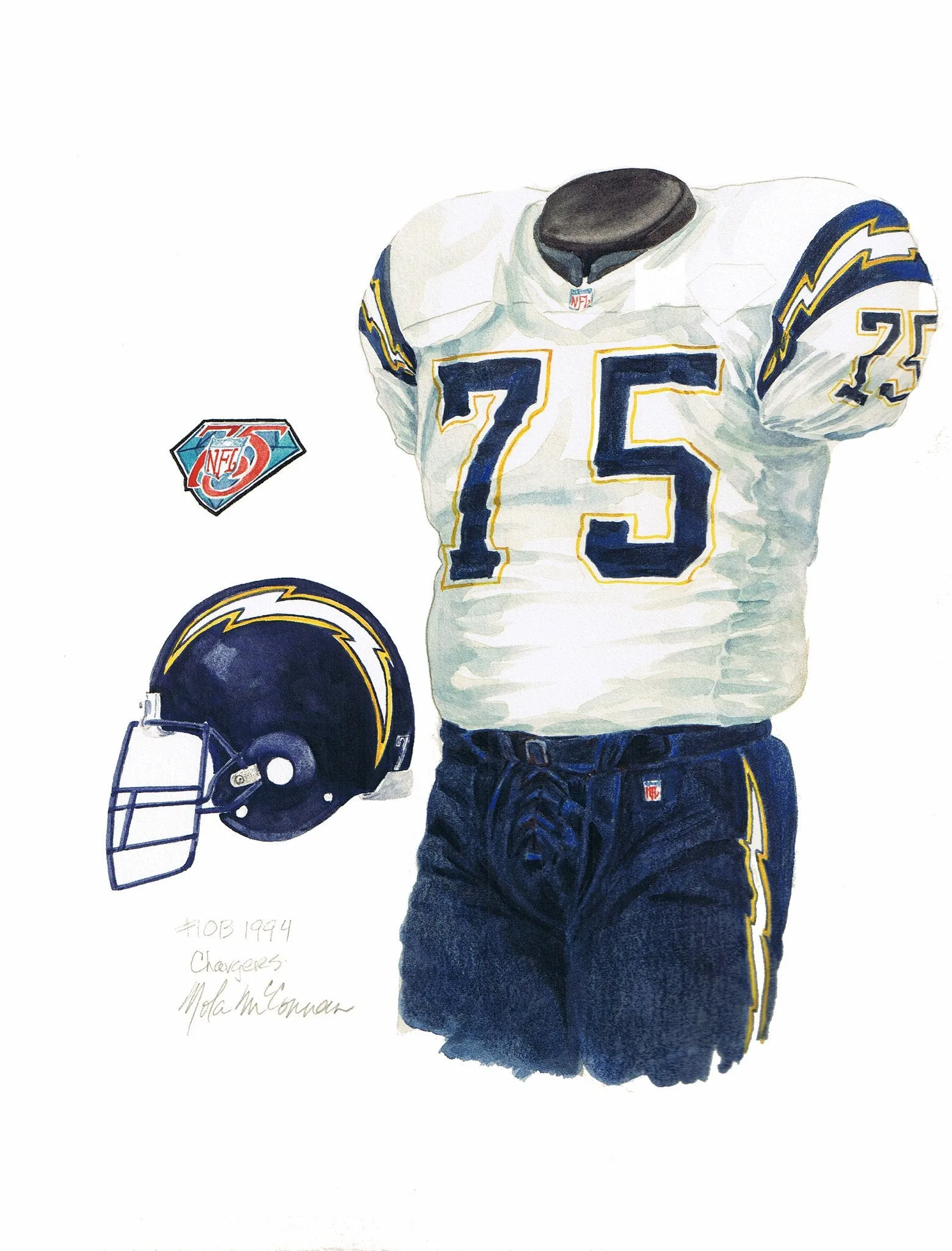Los Angeles Chargers 1994 White