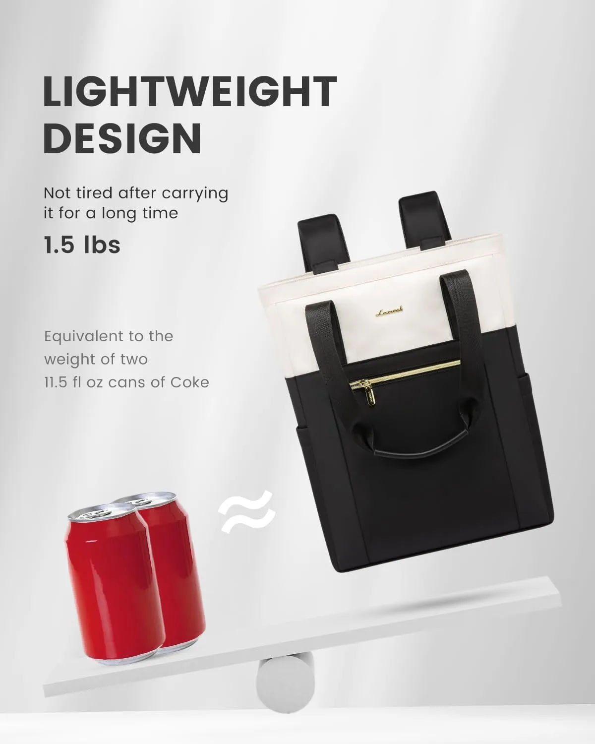 LOVEVOOK Laptop Backpack for Women, 17.3’’ Laptop Bag for Women Tote Bag Convertible, Lightweight Travel Backpack for College, Wide Open Work Backpack for Nurse Teacher Water-resistant Black