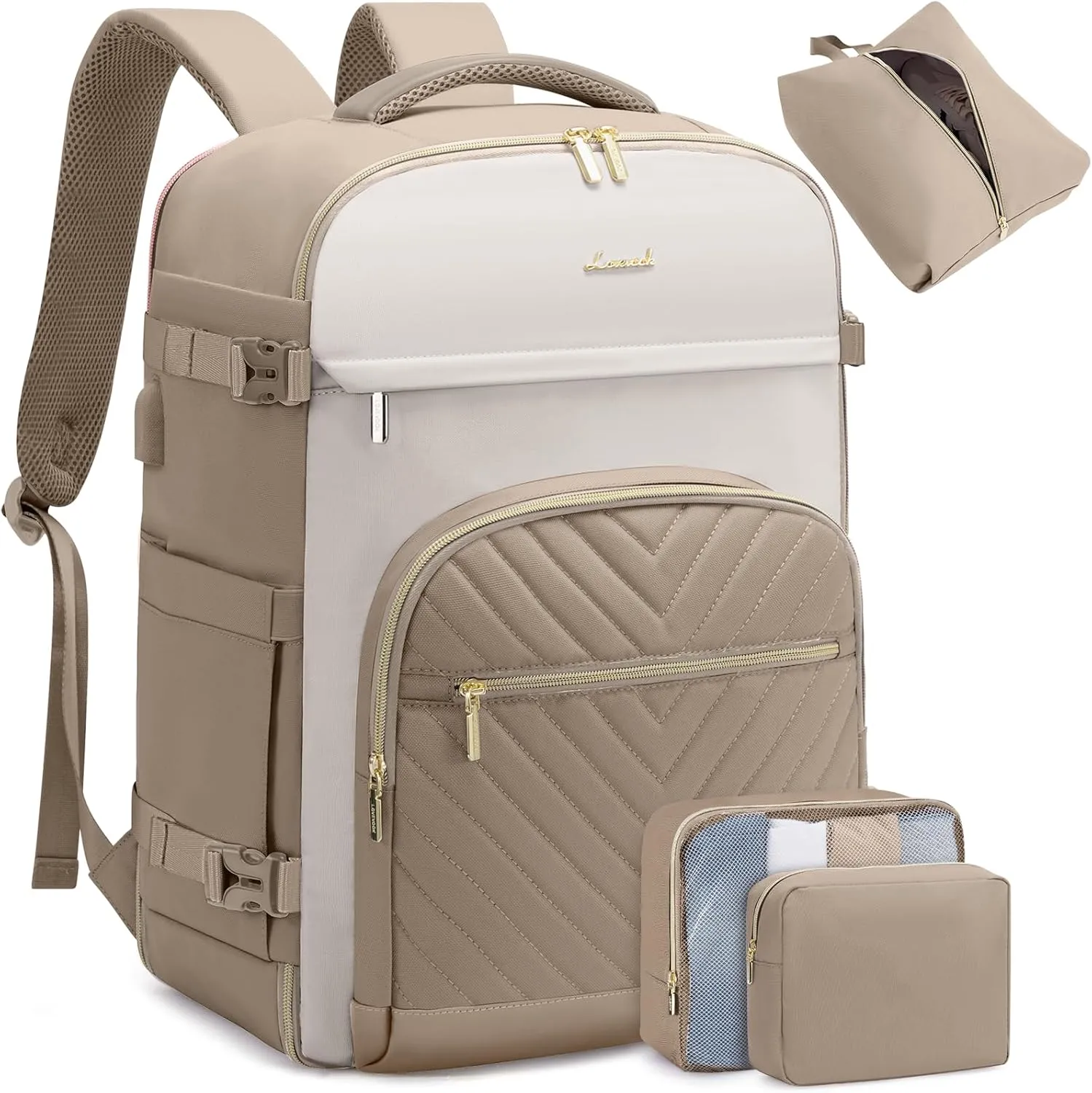 LOVEVOOK Travel Backpack for Women,50L Carry On Backpack for Airplanes,18 Inch Laptop Personal Item Travel Bag,TSA Approved Carry On Luggage,Waterproof Weekender Business Hiking Bag
