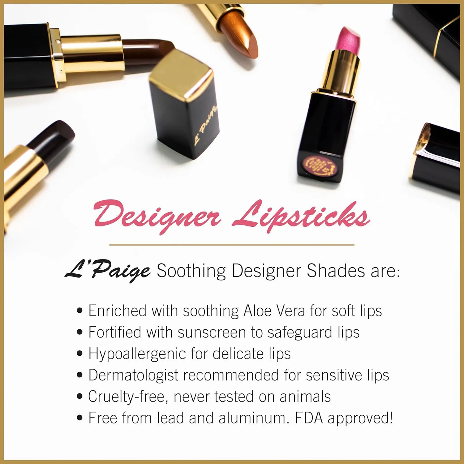 L'Paige L02 - GRAPE ICE Designer Lipstick | Aloe Vera-Based, Long-Lasting, Moisturizing | Light Purple with Iridescent Ice-Frost Finish