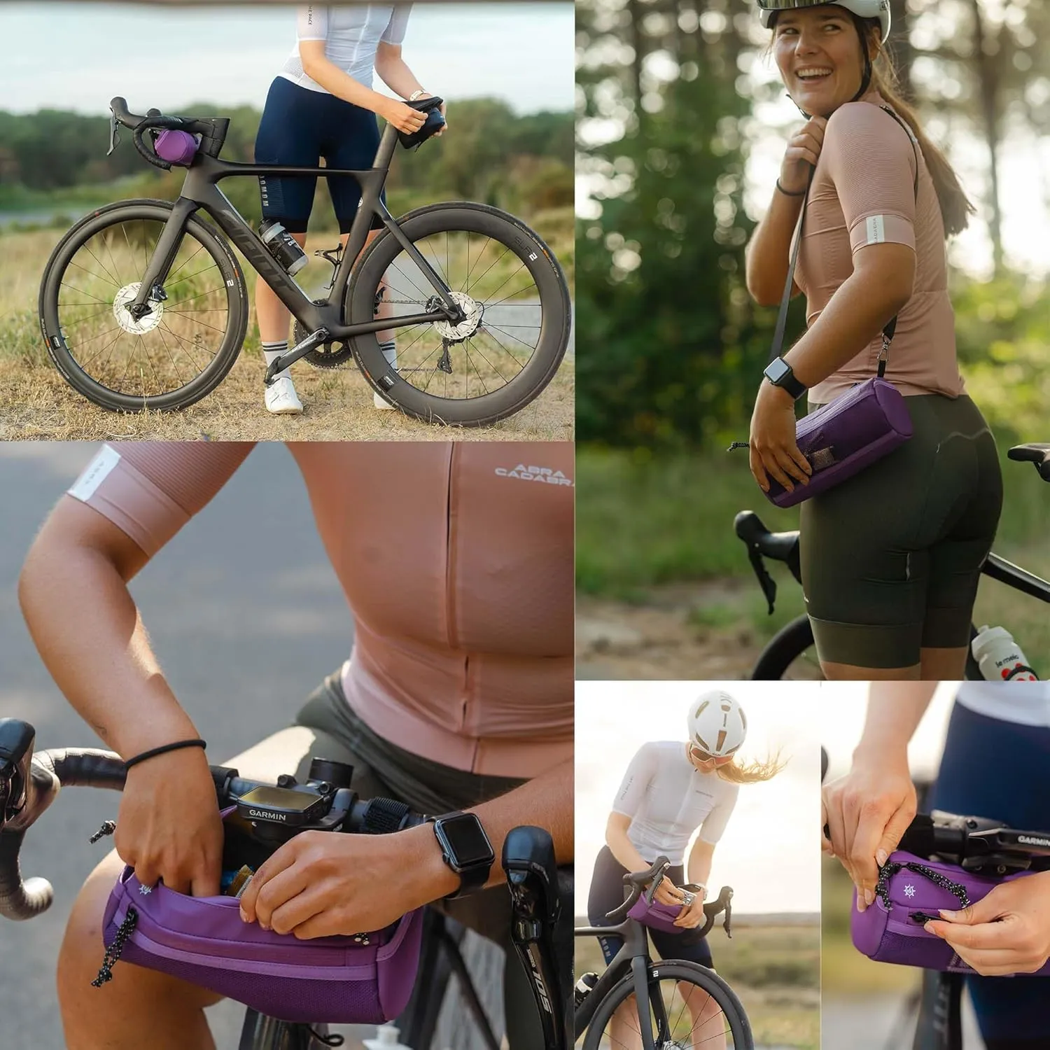 Lumiere & Co. Bike Handlebar Bag, Front Bike Bag, Bicycle Handlebar Bag, Bike Bags Handlebar, Mountain Bike Storage, Bike Pouch for Bicycle (Purple, Medium)