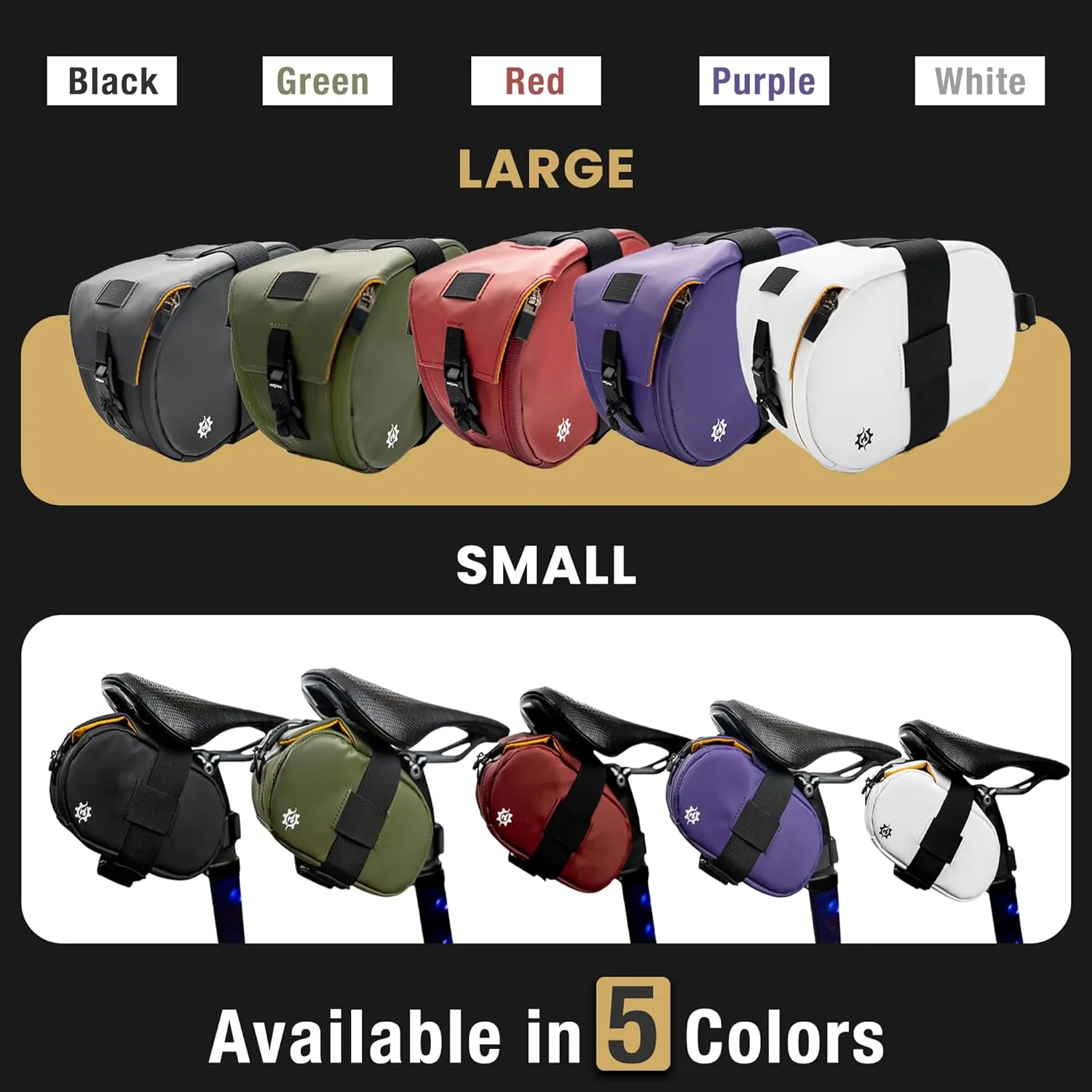 Lumiere & Co. Bike Seat Bag, Bike Saddle Bag, Saddle Bag Bicycle, Bicycle Saddle Bag, Bike Bag Under Seat, Saddle Bag, Bike Saddle Bags, Small Bike Bag - Maximus