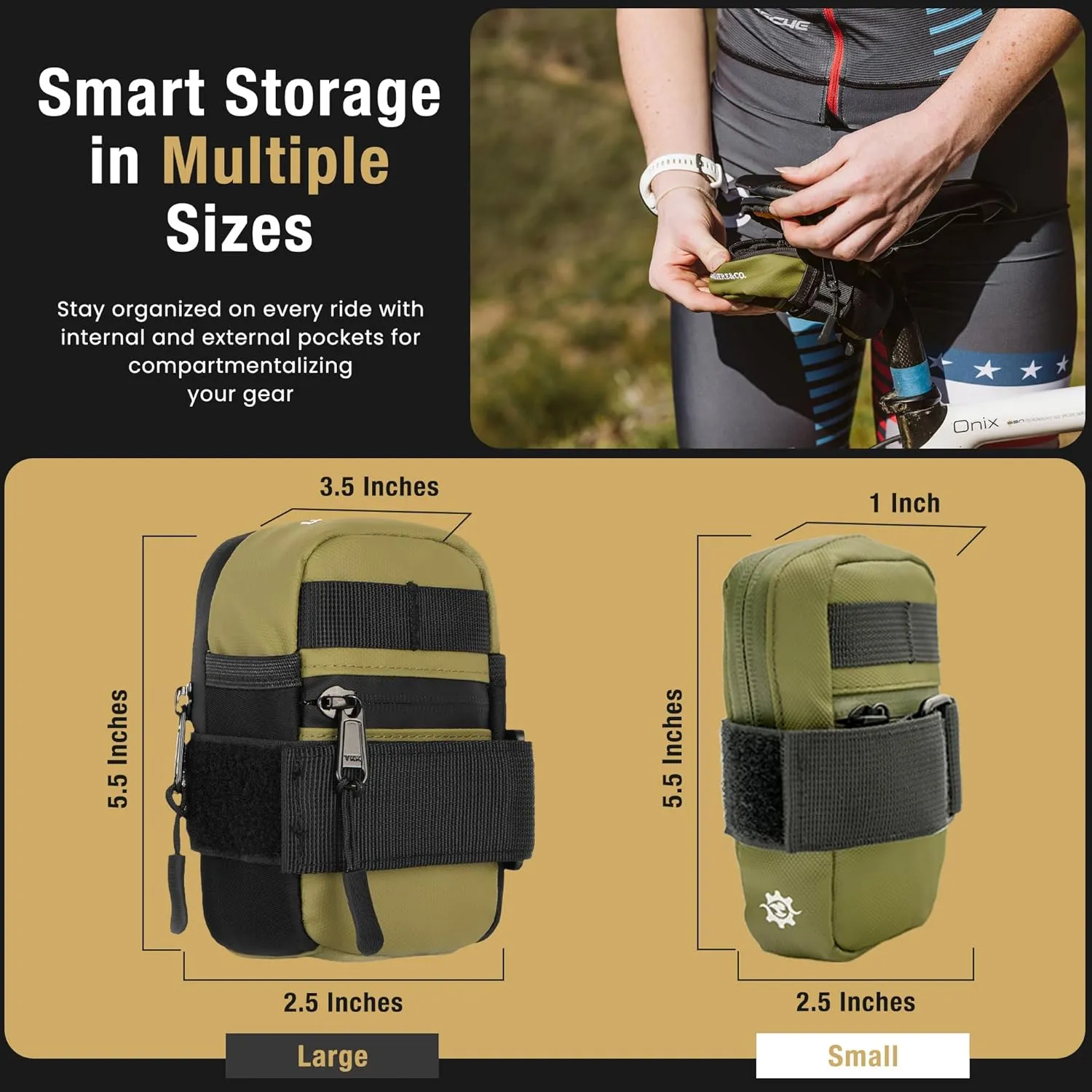 Lumiere & Co. Road Bike Saddle Bag, Bike Bag, Mountain Bike Saddle Bag, Small Bike Seat Bags, Bike Under Seat Bag, Bicycle accessories, Bike Bags, Bike Seat Bag,