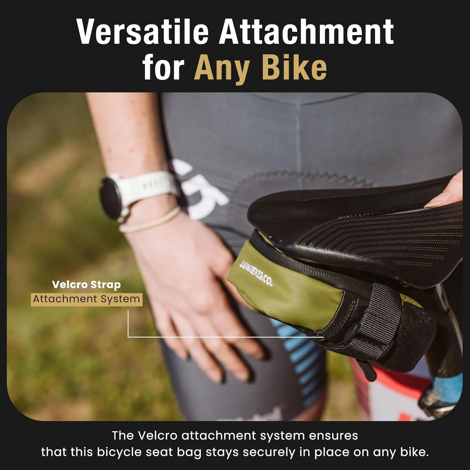 Lumiere & Co. Road Bike Saddle Bag, Bike Bag, Mountain Bike Saddle Bag, Small Bike Seat Bags, Bike Under Seat Bag, Bicycle accessories, Bike Bags, Bike Seat Bag,