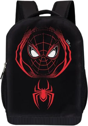 Marvel Comics Spiderman Backpack - Into The Spider-Verse Black Knapsack 16 inch Mesh Padded Bag (Miles Gameverse)