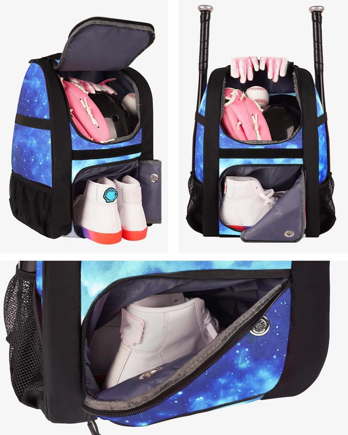 MATEIN Softball Bag, Lightweight Baseball Backpack with Shoe Compartment, Baseball Bag with Fence Hook for TBall Bat & Equipment, Softball Gifts Catchers Backpack for Women Fit Batting Glove, Helmet