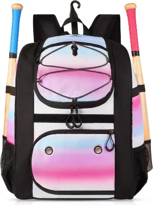 MATEIN Softball Bag, Lightweight Baseball Backpack with Shoe Compartment, Baseball Bag with Fence Hook for TBall Bat & Equipment, Softball Gifts Catchers Backpack for Women Fit Batting Glove, Helmet