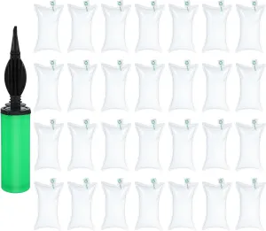 MECCANIXITY 6 x 10 Inch Air Pillows for Shipping, 100 Pack Inflatable Air Packaging Bags Air Cushions Buffer Bags Void Fill Cushioning with Hand Pump for Shipping and Packaging Clear