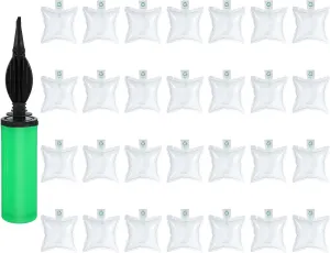 MECCANIXITY 6 x 6 Inch Air Pillows for Shipping, 100 Pack Inflatable Air Packaging Bags Air Cushions Buffer Bags Void Fill Cushioning with Hand Pump for Shipping and Packaging Clear