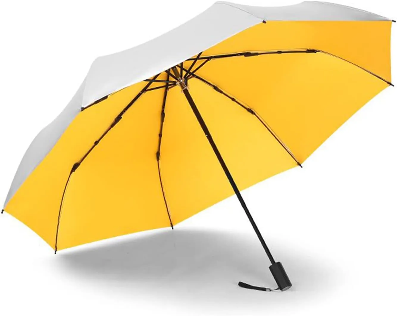 Meichoon Travel Umbrella 8 Ribs Reinforcement Wind Resistant Small Compact Light Strong Mini Folding and Portable Backpack Car Purse Parasol Rain&Sun for Men and Women