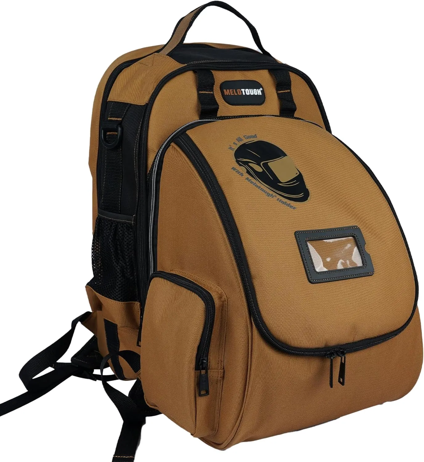 MELOTOUGH Welding Tool backpack for Tools and Helmet Extreme Gear Pack with Large Capacity Welding Helmet Bag Luggage Storage Bag (Brown)
