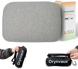 Memory Foam Camping Pillow, Portable Travel Pillow with Breathable Detachable Pillowcase, Compact & Lightweight for Camping, Hiking, Backpacking, Airplane Travel, Includes Storage Bag