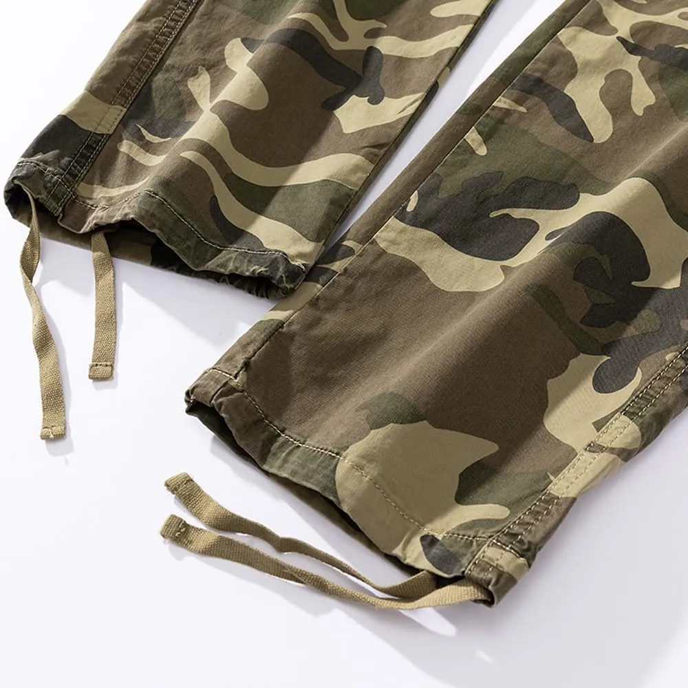 Men's Camouflage Cargo Pants Regular Fit Multi Pockets Cotton Tactical Pants