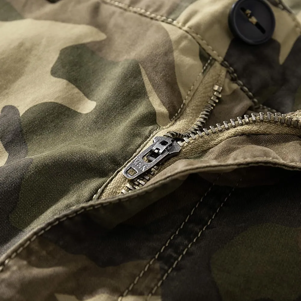 Men's Camouflage Cargo Pants Regular Fit Multi Pockets Cotton Tactical Pants