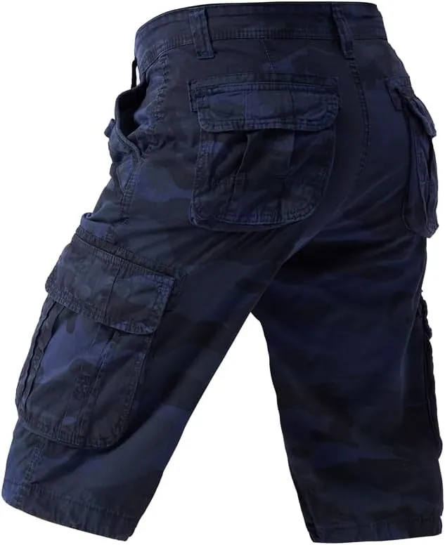 Men's Camouflage Military Cargo Shorts - Summer Regular-Fit Tactical Shorts with Multi-Pockets