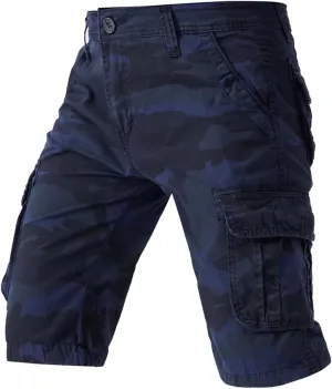 Men's Camouflage Military Cargo Shorts - Summer Regular-Fit Tactical Shorts with Multi-Pockets
