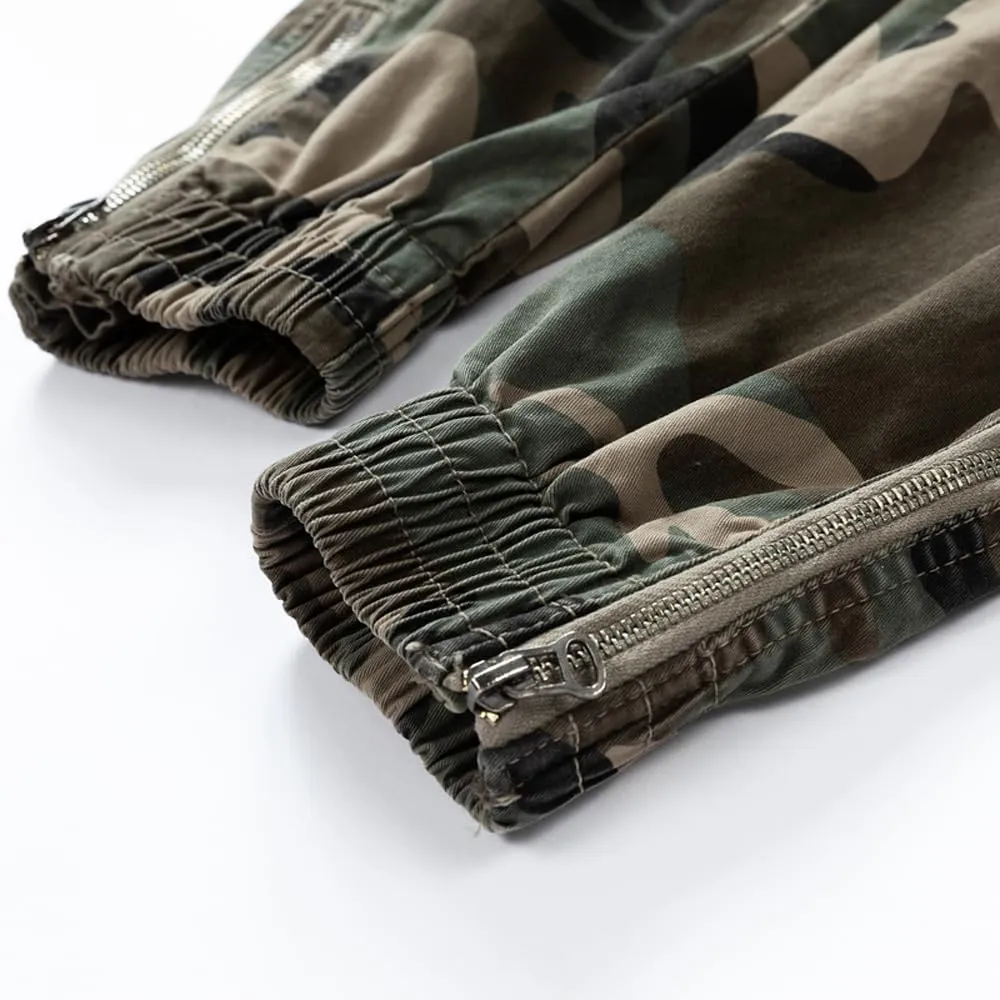 Men's Camouflage Tactical Cargo Pants Multi Pockets Relaxed Fit Cotton Work Pants