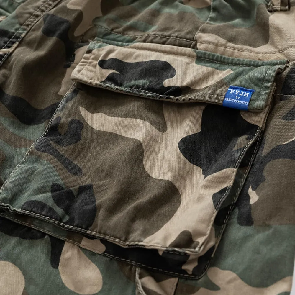 Men's Camouflage Tactical Cargo Pants Multi Pockets Relaxed Fit Cotton Work Pants