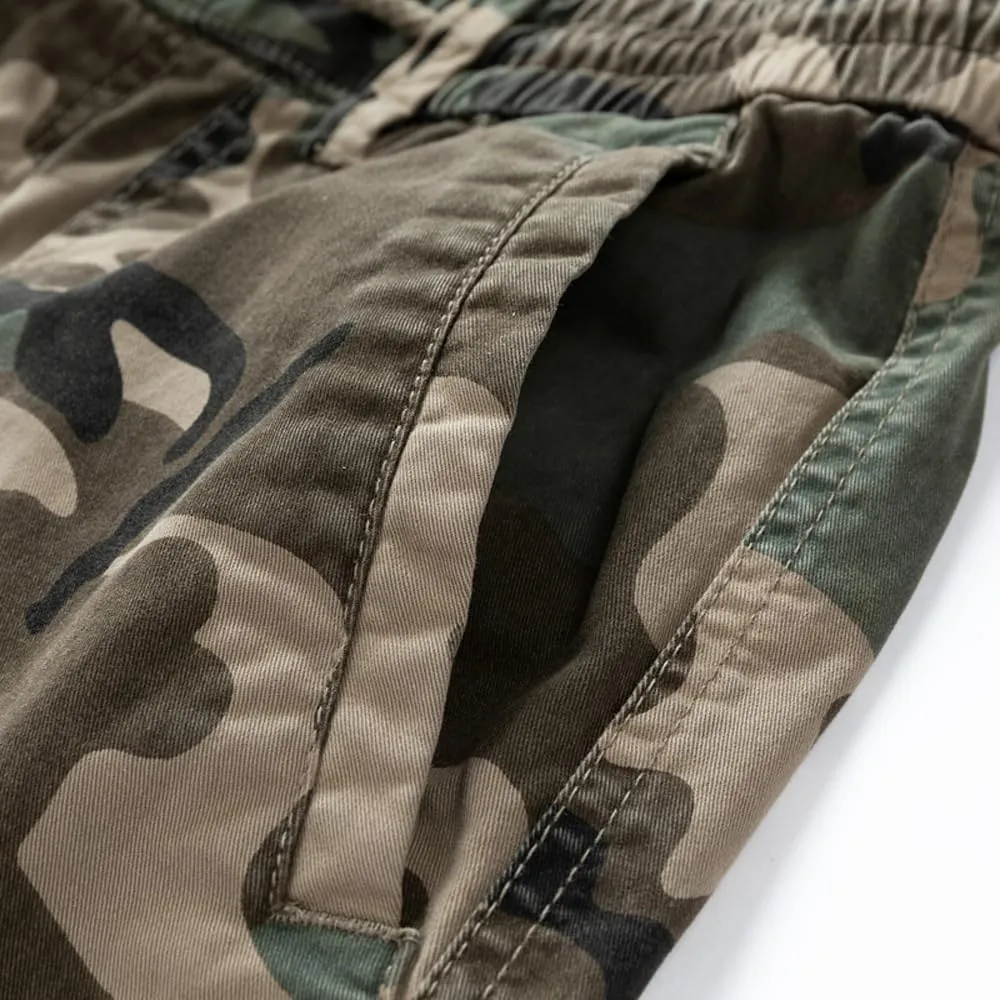 Men's Camouflage Tactical Cargo Pants Multi Pockets Relaxed Fit Cotton Work Pants