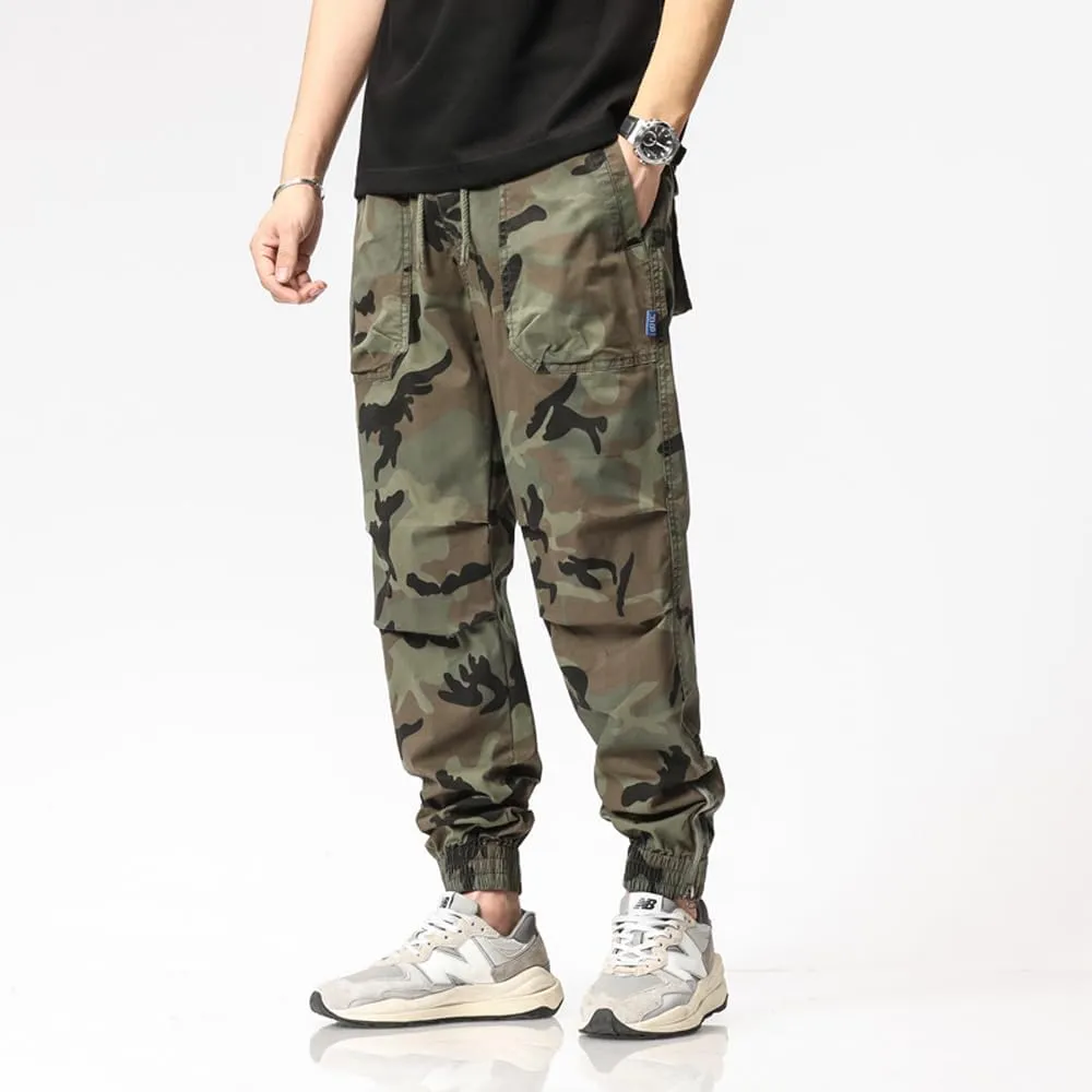 Men's Camouflage Tactical Cargo Pants Multi Pockets Relaxed Fit Cotton Work Pants