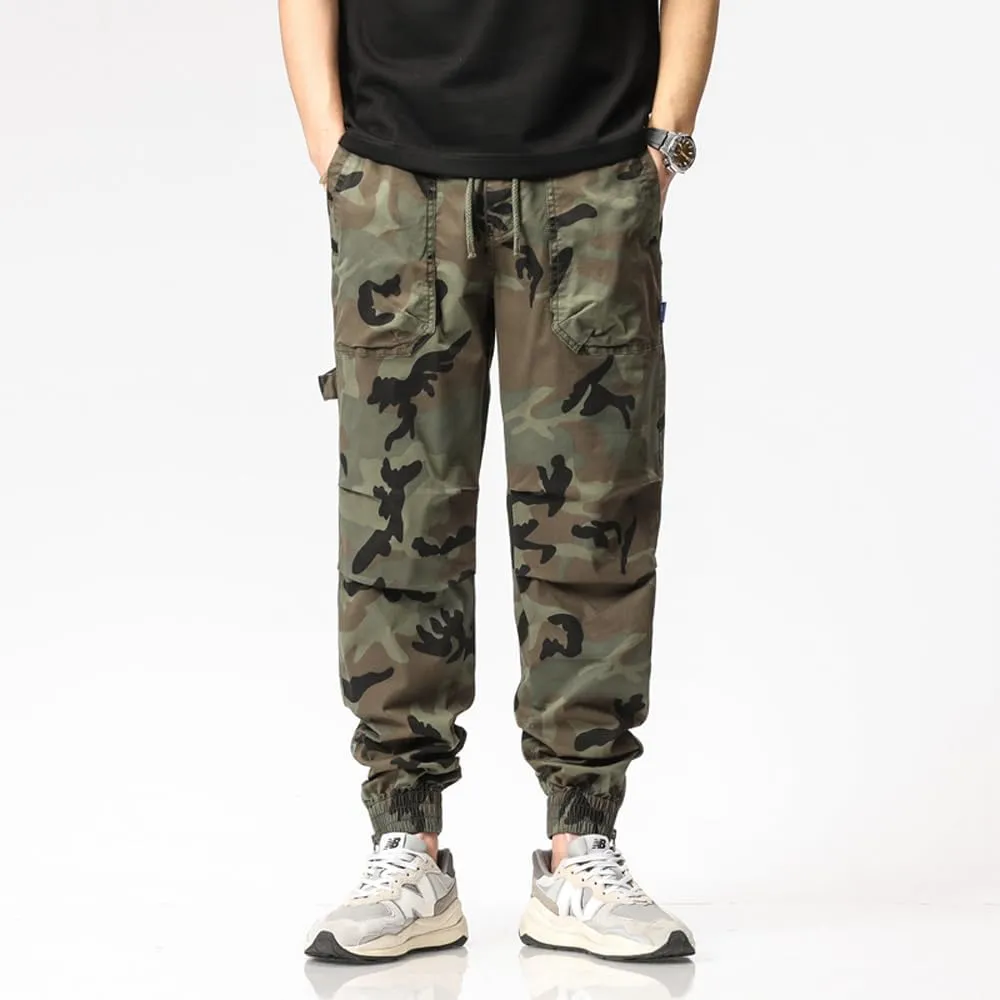 Men's Camouflage Tactical Cargo Pants Multi Pockets Relaxed Fit Cotton Work Pants