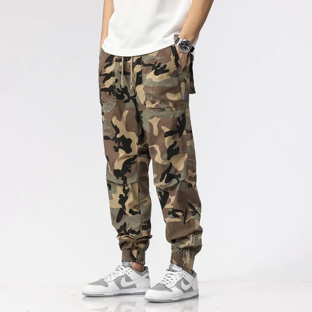 Men's Camouflage Tactical Cargo Pants Multi Pockets Relaxed Fit Cotton Work Pants