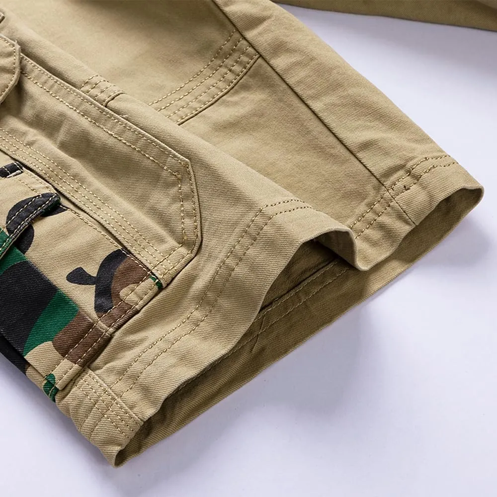 Men's Camouflage Tactical Cargo Shorts Cotton Multi Pockets Slim Fit Military Shorts