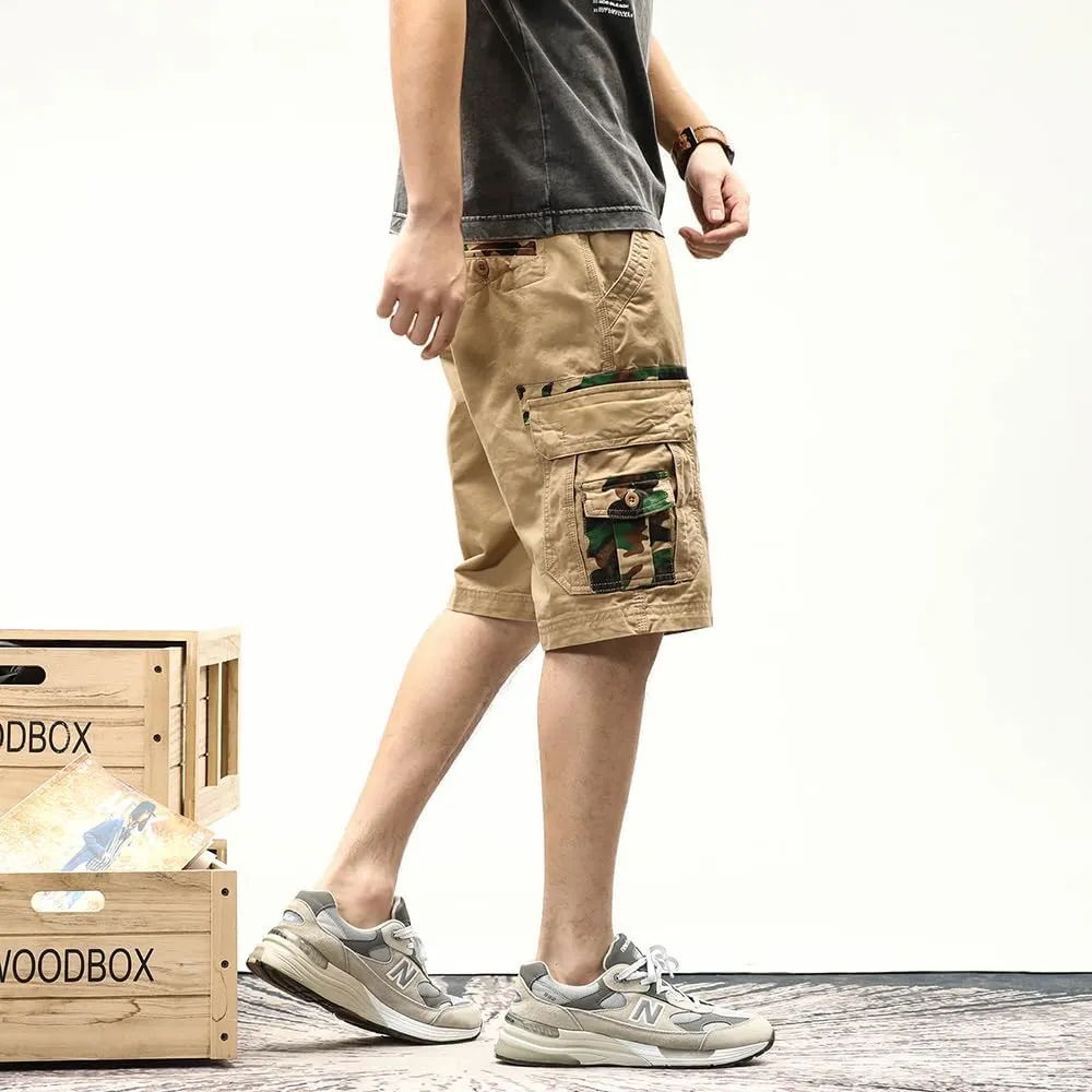 Men's Camouflage Tactical Cargo Shorts Cotton Multi Pockets Slim Fit Military Shorts