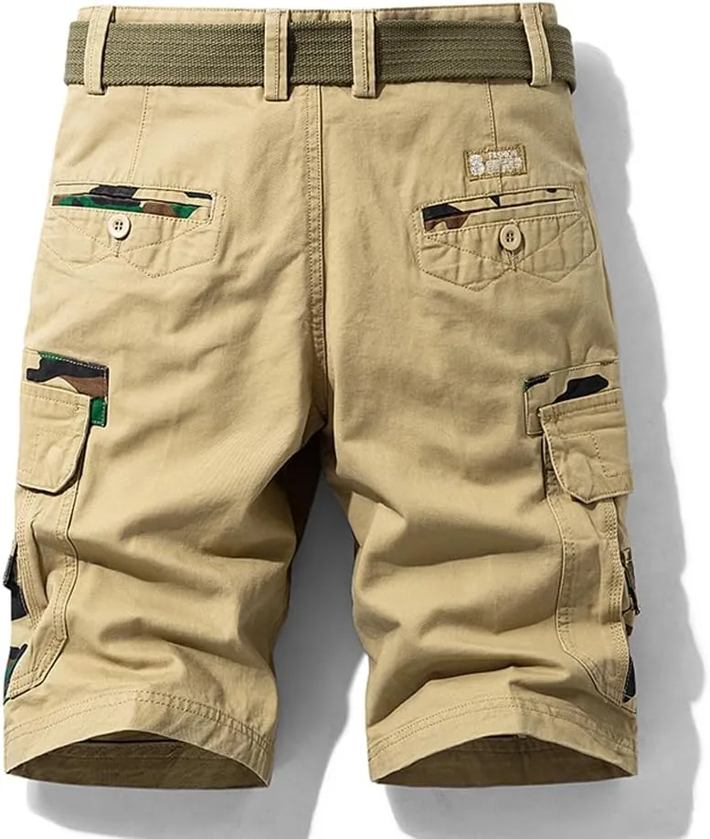 Men's Camouflage Tactical Cargo Shorts Cotton Multi Pockets Slim Fit Military Shorts