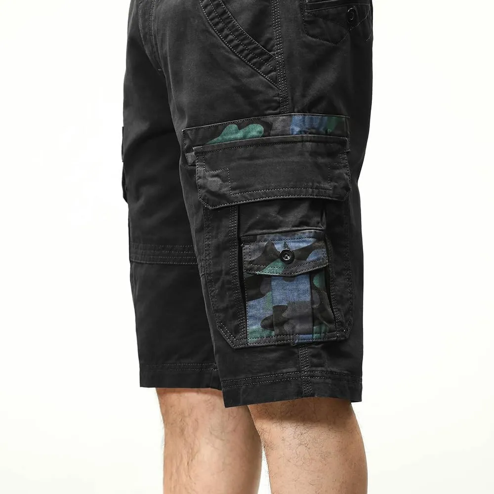 Men's Camouflage Tactical Cargo Shorts Cotton Multi Pockets Slim Fit Military Shorts