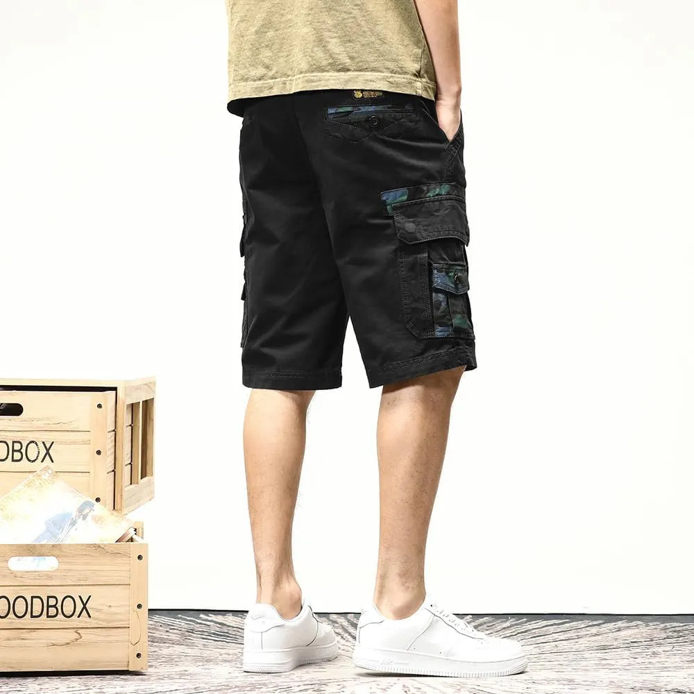 Men's Camouflage Tactical Cargo Shorts Cotton Multi Pockets Slim Fit Military Shorts