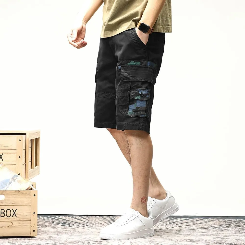 Men's Camouflage Tactical Cargo Shorts Cotton Multi Pockets Slim Fit Military Shorts