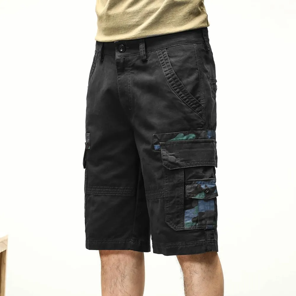 Men's Camouflage Tactical Cargo Shorts Cotton Multi Pockets Slim Fit Military Shorts