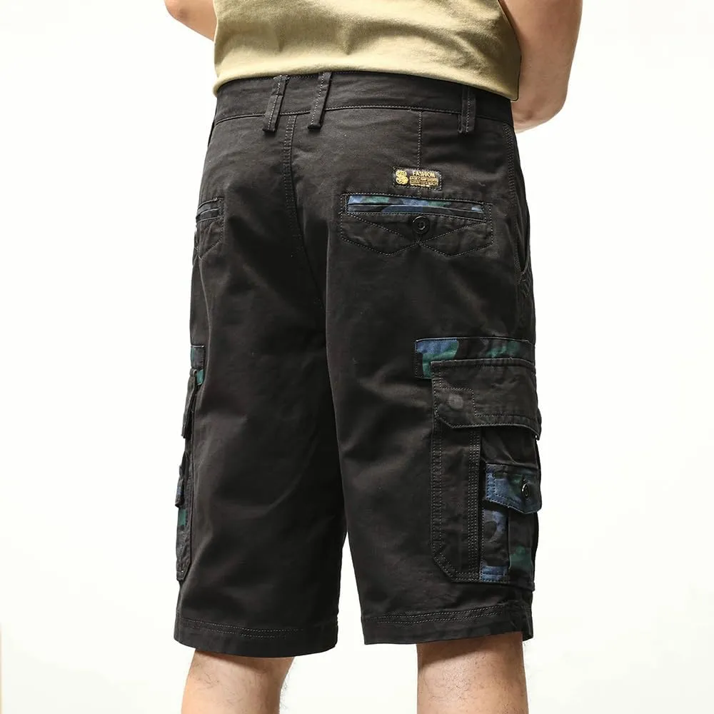Men's Camouflage Tactical Cargo Shorts Cotton Multi Pockets Slim Fit Military Shorts