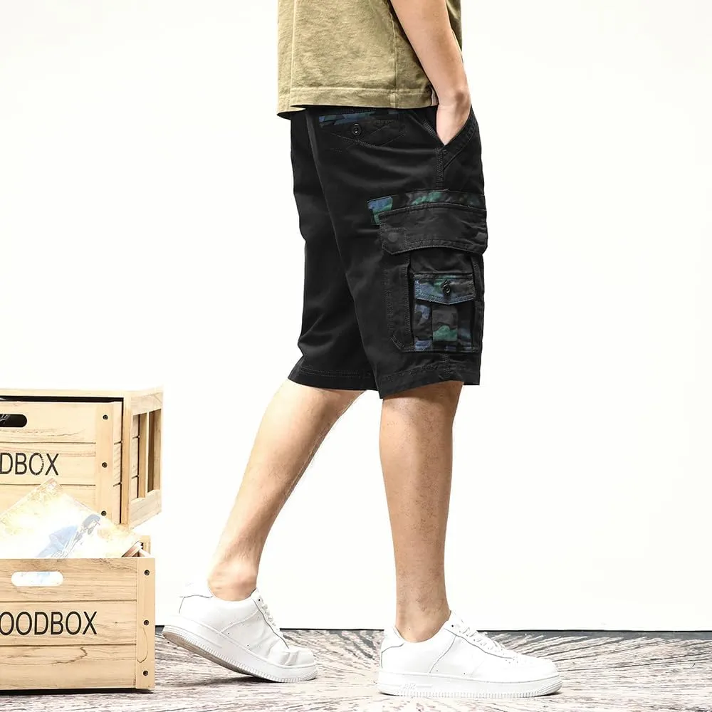 Men's Camouflage Tactical Cargo Shorts Cotton Multi Pockets Slim Fit Military Shorts