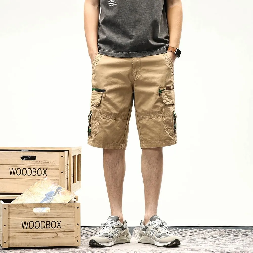 Men's Camouflage Tactical Cargo Shorts Cotton Multi Pockets Slim Fit Military Shorts