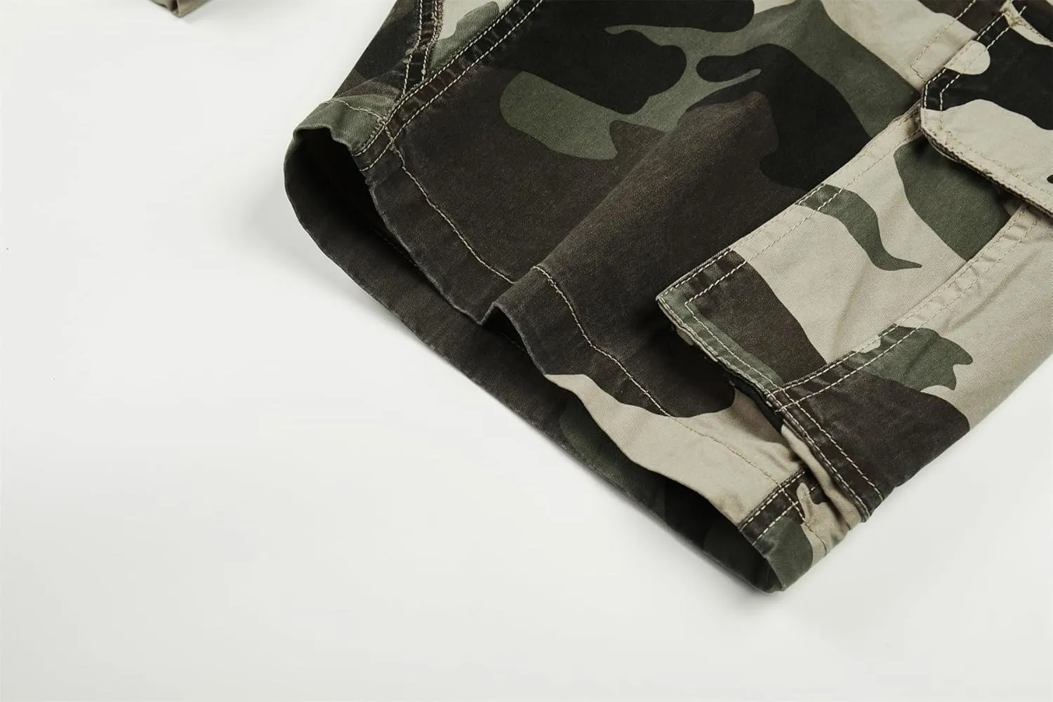Men's Camouflage Tactical Cargo Shorts - Summer Slim-Fit Military Shorts with Multi-Pockets