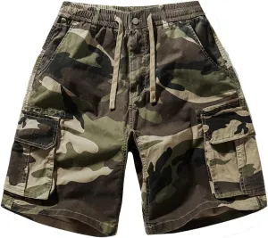 Men's Camouflage Tactical Cargo Shorts - Summer Slim-Fit Military Shorts with Multi-Pockets