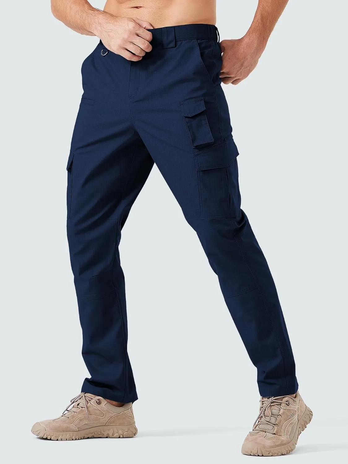 Men's Cargo Work Pants Water Resistant Tactical Pants 31.1" Lightweight Hiking Ripstop Pants Outdoor Apparel