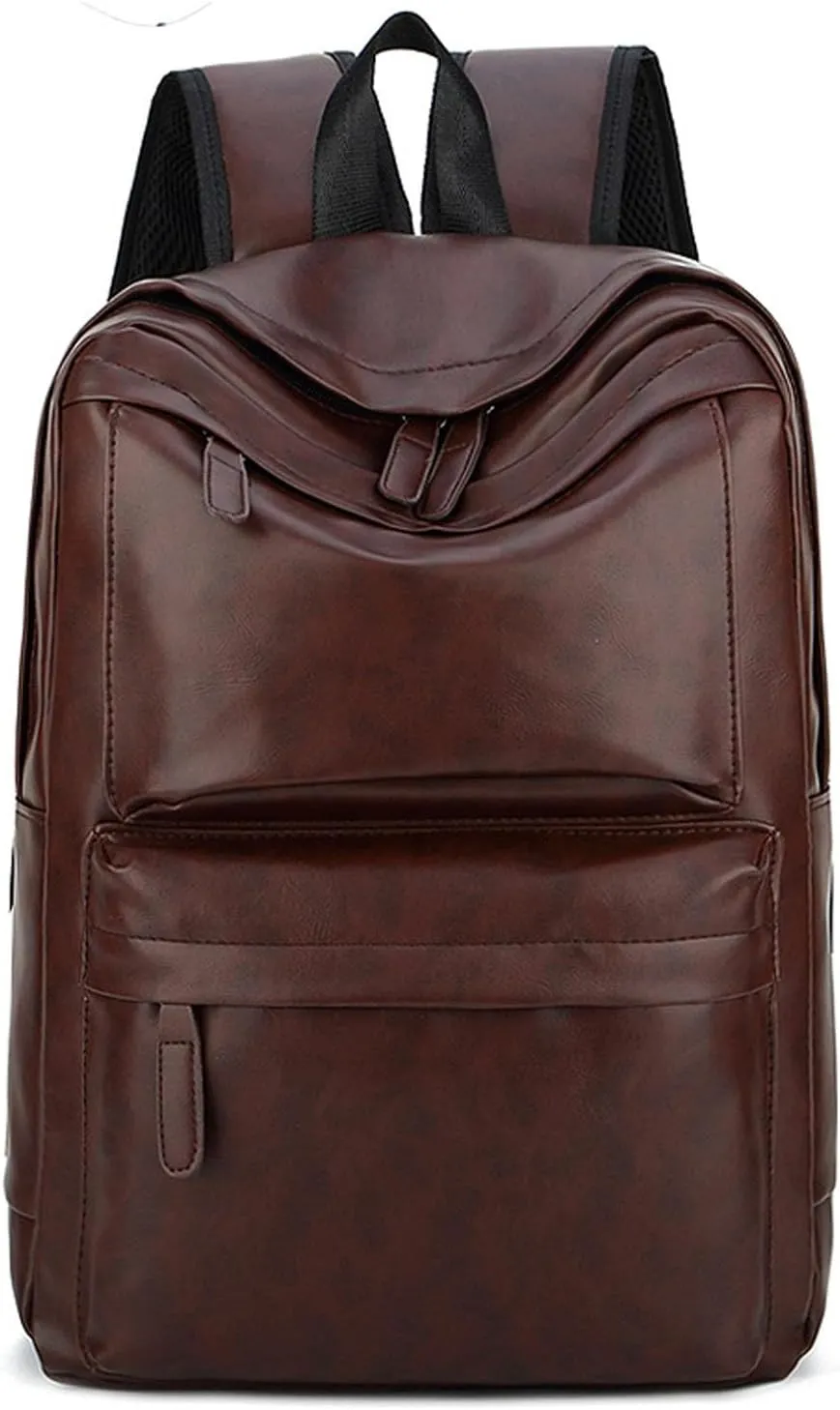 Mens Leather Backpack, Carry On Backpack Fits 16.1'' Laptop Bag Large Capacity Business Travel Hiking Waterproof (Brown)