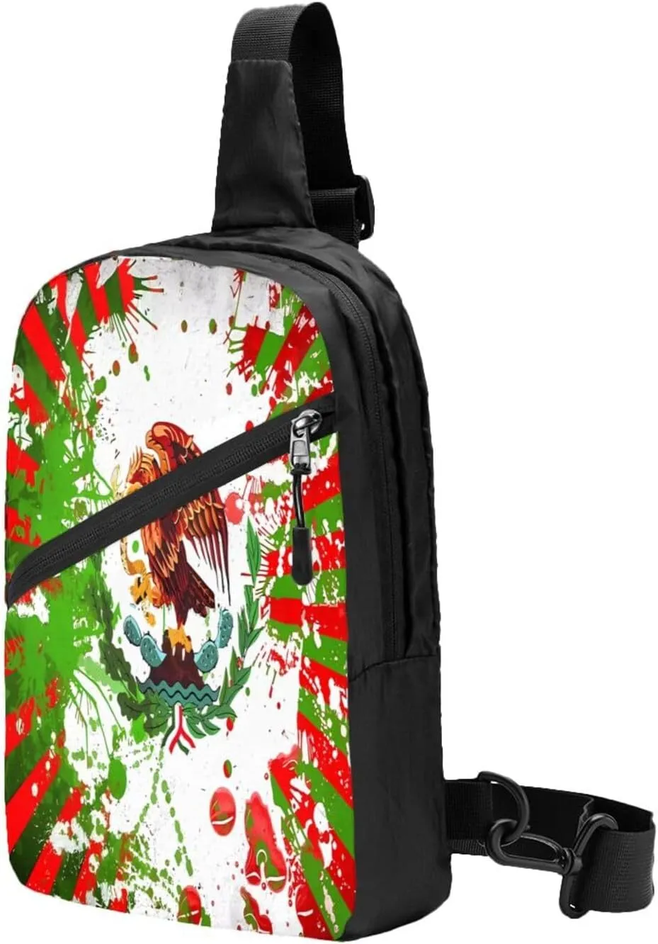 Mexican Flag Viva México Art Crossbody Bag Portable Sling Bags Foldable Chest Daypack Reusable Sports Shoulder Backpack Diagonally Casual Rucksack Travel Bag