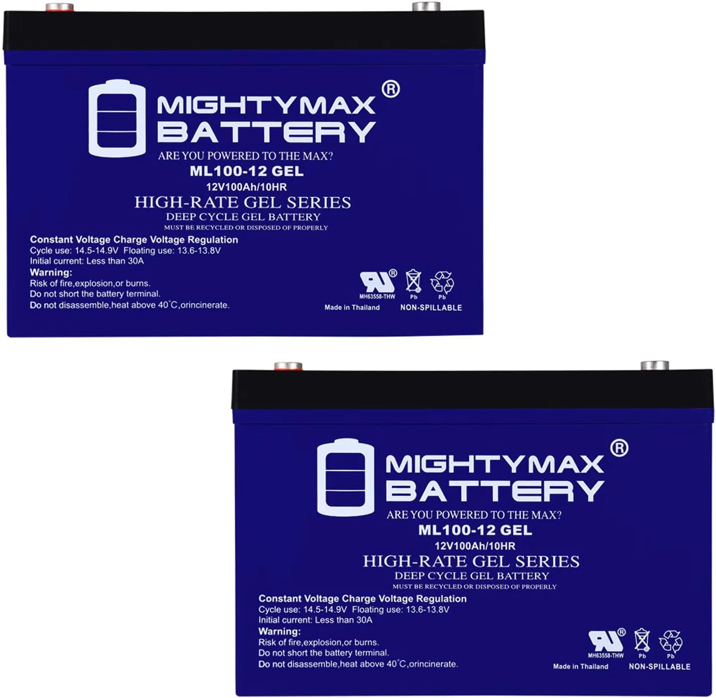 Mighty Max Battery 12V 100AH GEL Replacement Battery Compatible with Permobil X850 Corpus - 2 Pack