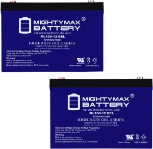 Mighty Max Battery 12V 100AH GEL Replacement Battery Compatible with Permobil X850 Corpus - 2 Pack