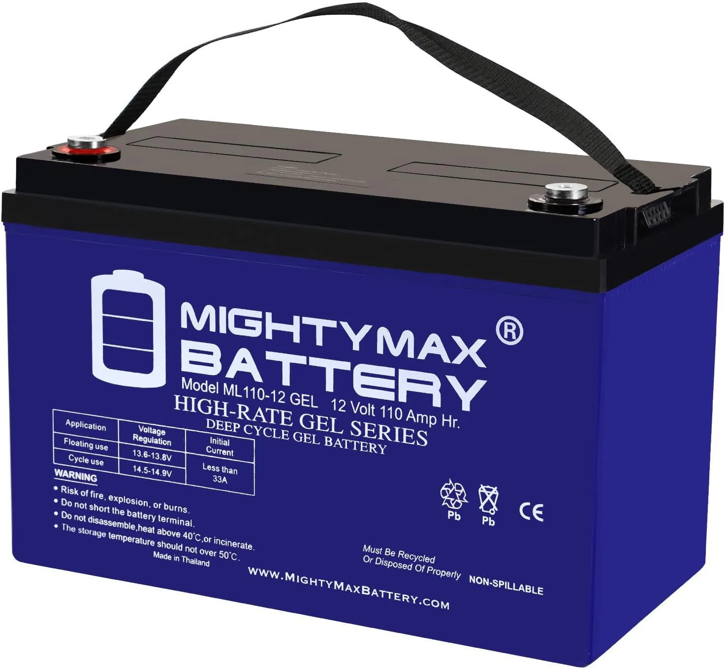 Mighty Max Battery 12V 110AH GEL Replacement Battery Compatible with Xantrex XW4548-120 60